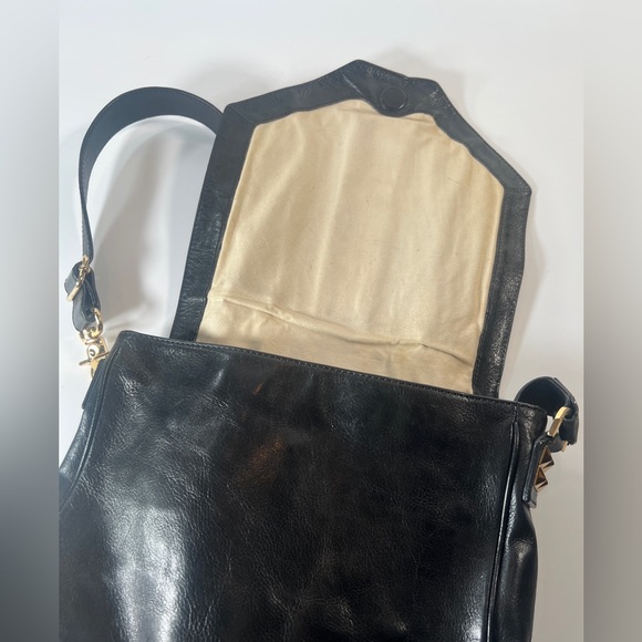 Tory Burch Black and Gold Studded Flap Crossbody - Picture 7 of 9